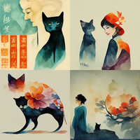 Chinese watercolor style