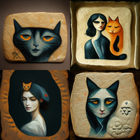 painted on a stone tablet