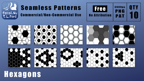 Hexagons Seamless Patterns