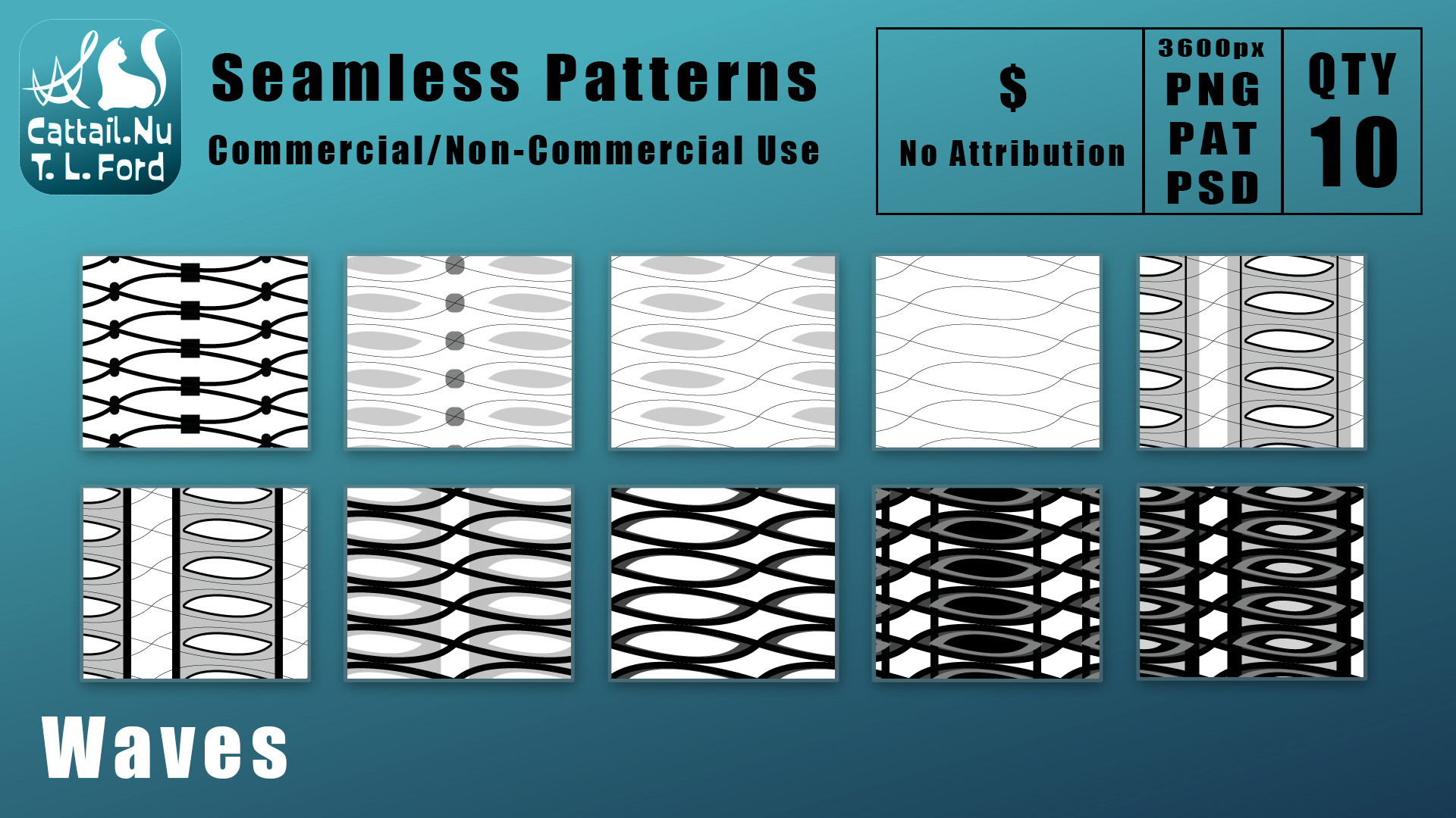 Waves Seamless Patterns